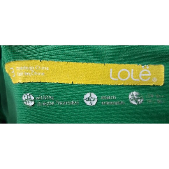 LOLE Size M Womens Green V-neck Neck Stretch Athletic Top - Picture 2 of 7